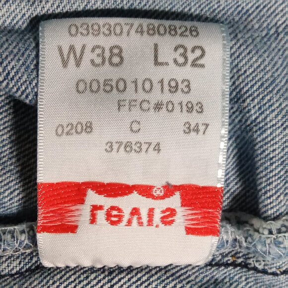 Levis 501 XX Jean Men 36x31, Tag 38x32 Blue Denim Button Fly Relaxed Straight - Picture 12 of 16